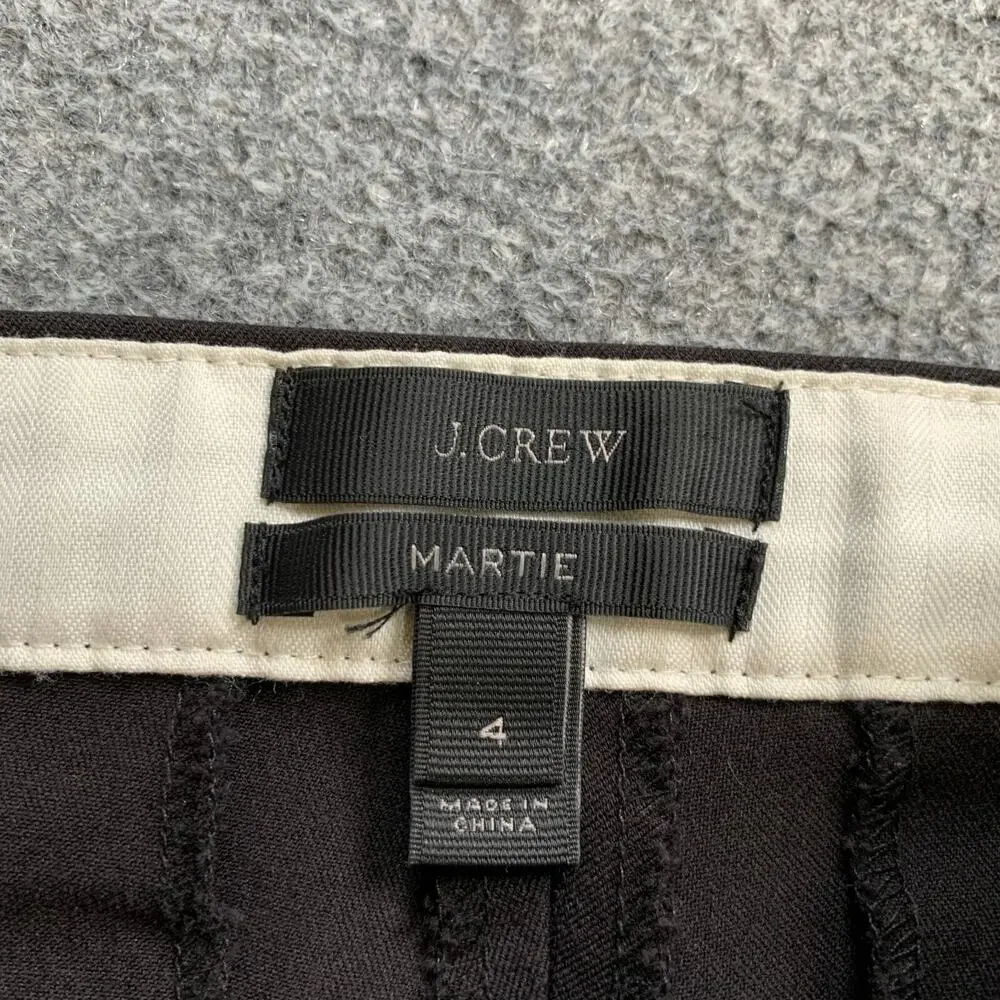 J Crew Pants Womens 4 Black Martie Bi Stretch Side Zip Slant Pocket Tapered